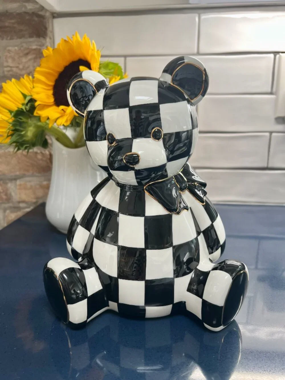 MacKenzie-Childs Courtly Check Bear Bank